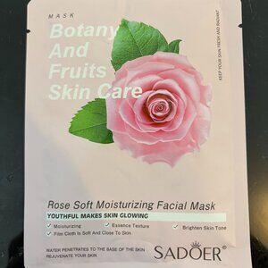 SADOER MASK-BOTANY &FRUITS SKIN CARE-ROSE SOFT MOISTURIZNG FACIAL MASK-BRAND NEW